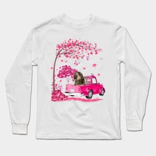 Valentine's Day Love Pickup Truck Wirehaired Pointing Griffon Long Sleeve T-Shirt